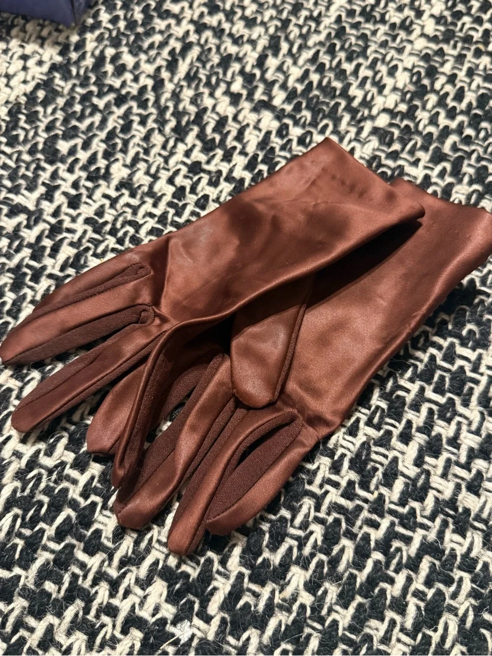 Classic Brown Satin Women's Gloves